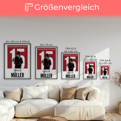 Poster Softball Softballspielerin Geschenk für Mädchen Turnier Urkunde