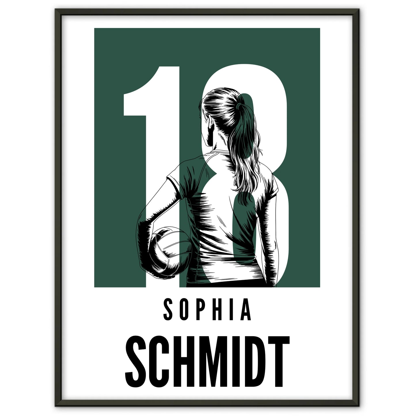 Personalisiertes Poster Volleyball Volleyballerin Geschenk für Tocher Mama Tante Freundin