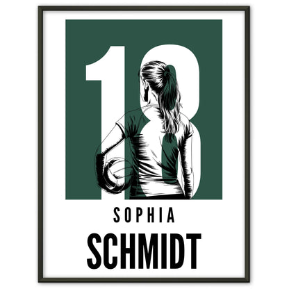 Personalisiertes Poster Volleyball Volleyballerin Geschenk für Tocher Mama Tante Freundin