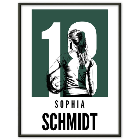 Personalisiertes Poster Volleyball Volleyballerin Geschenk für Tocher Mama Tante Freundin