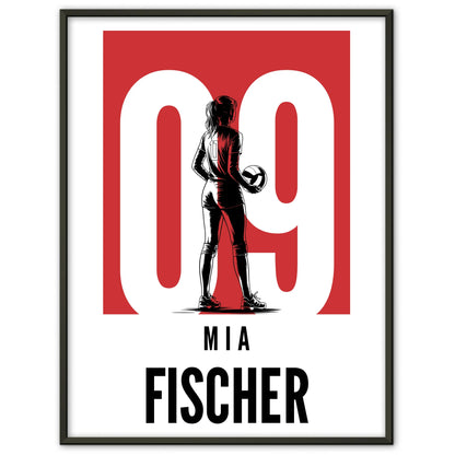 Sport Poster Volleyball Volleyballerin Geschenk für Tochter
