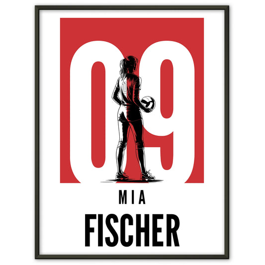 Sport Poster Volleyball Volleyballerin Geschenk für Tochter