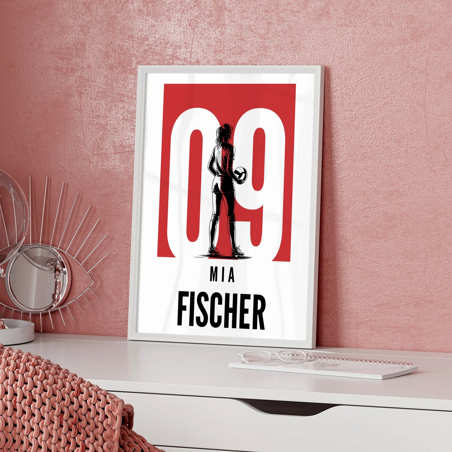 Sport Poster Volleyball Volleyballerin Geschenk für Tochter