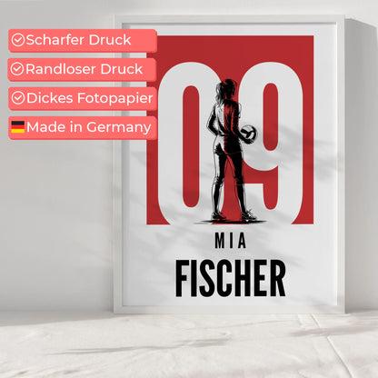 Sport Poster Volleyball Volleyballerin Geschenk für Tochter