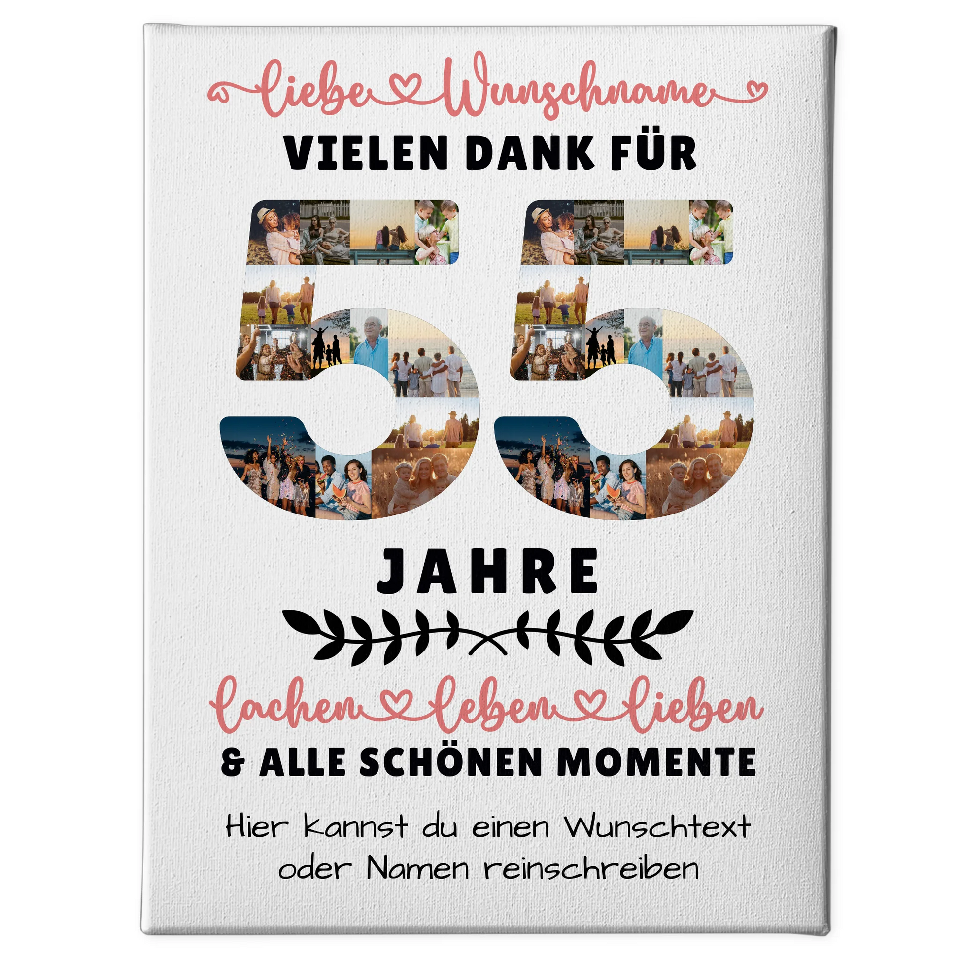 Personalisierte Leinwand 55 Geburtstag Für Bruder Schwester Papa & Mama 1