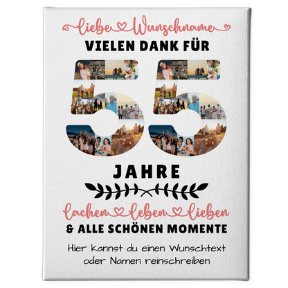 Personalisierte Leinwand 55 Geburtstag Für Bruder Schwester Papa & Mama 1