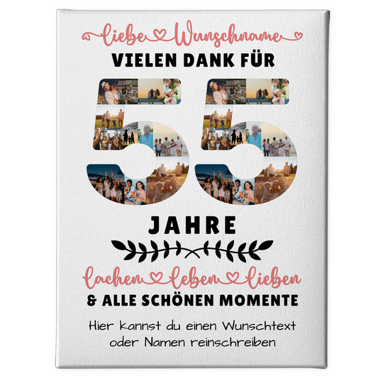 Personalisierte Leinwand 55 Geburtstag Für Bruder Schwester Papa & Mama 1