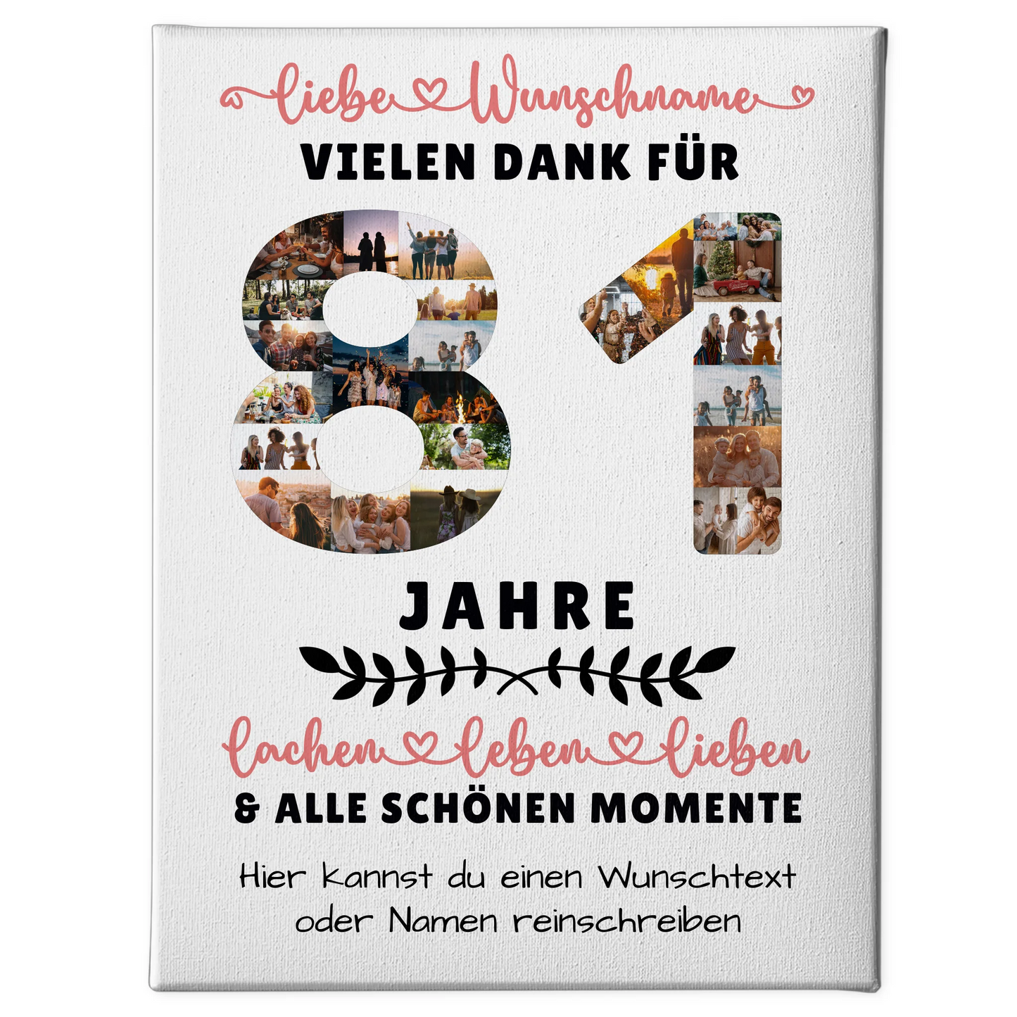 Personalisierte Leinwand 81 Geburtstag Für Opa Oma Mama & Papa 1