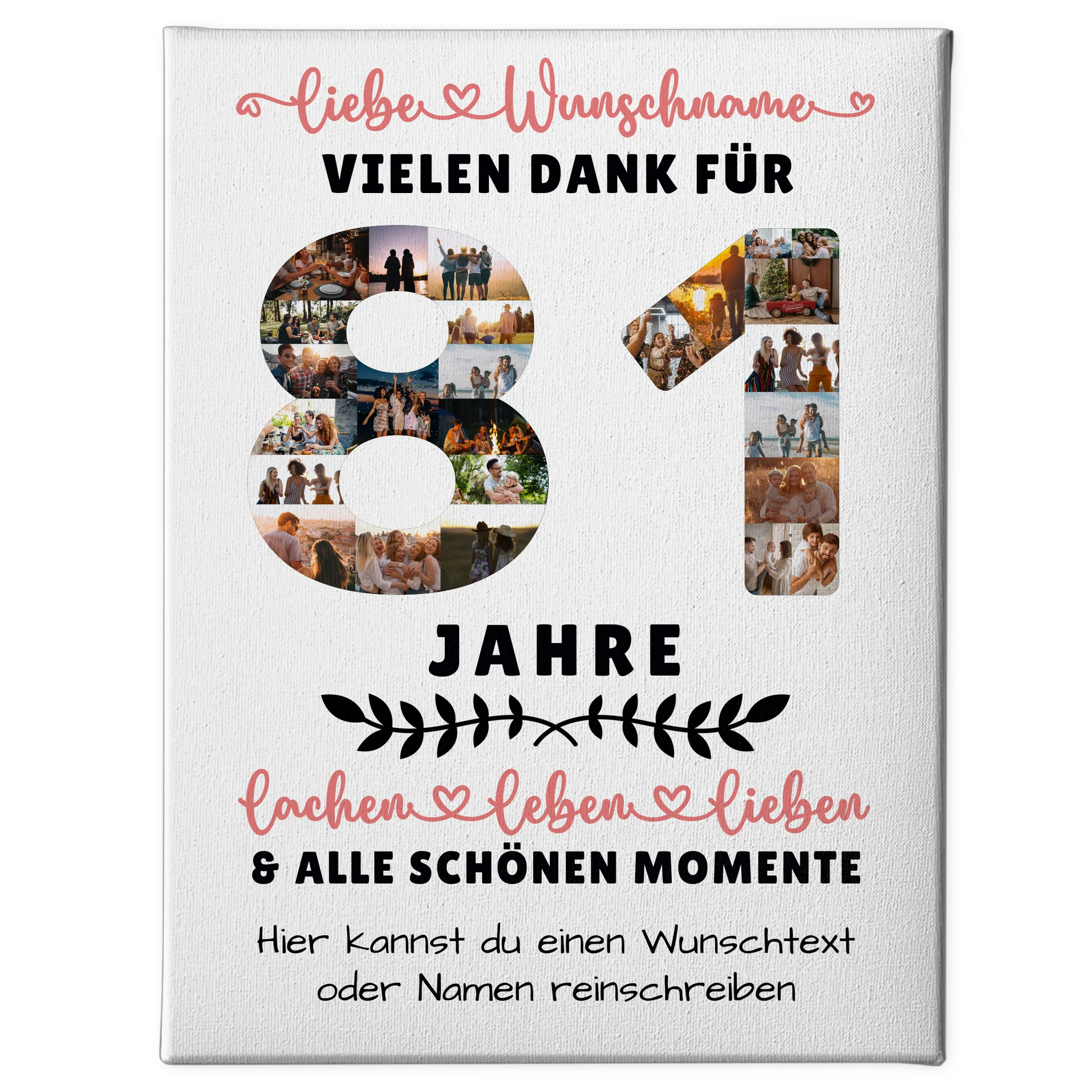 Personalisierte Leinwand 81 Geburtstag Für Opa Oma Mama & Papa 1