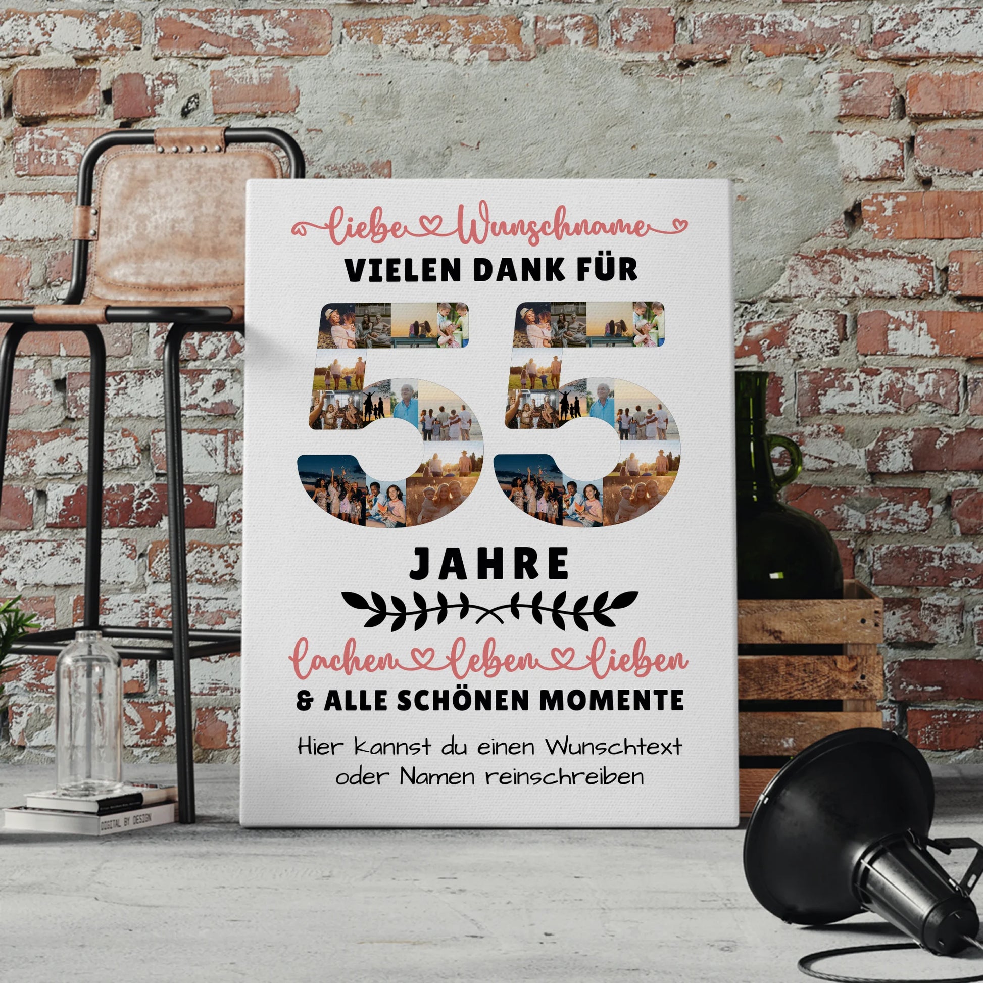 Personalisierte Leinwand 55 Geburtstag Für Bruder Schwester Papa & Mama 4