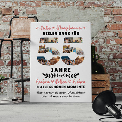 Personalisierte Leinwand 55 Geburtstag Für Bruder Schwester Papa & Mama 4