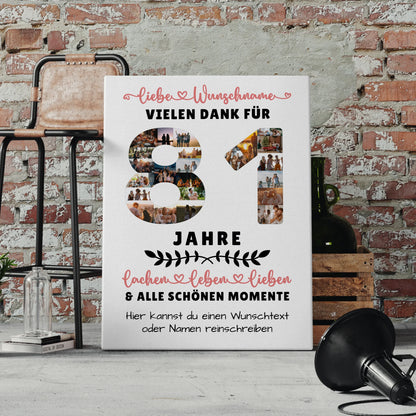 Personalisierte Leinwand 81 Geburtstag Für Opa Oma Mama & Papa 4