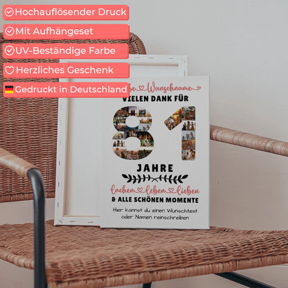 Personalisierte Leinwand 81 Geburtstag Für Opa Oma Mama & Papa 5
