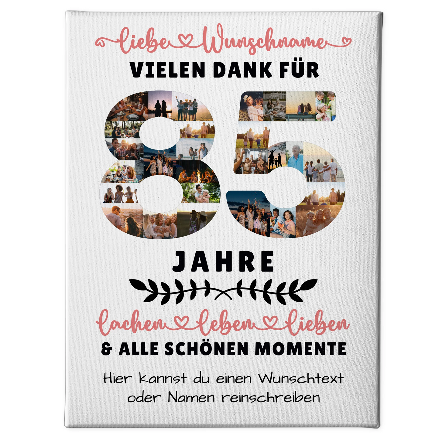 Personalisierte Leinwand 85 Geburtstag Für Opa Oma Mama & Papa 1