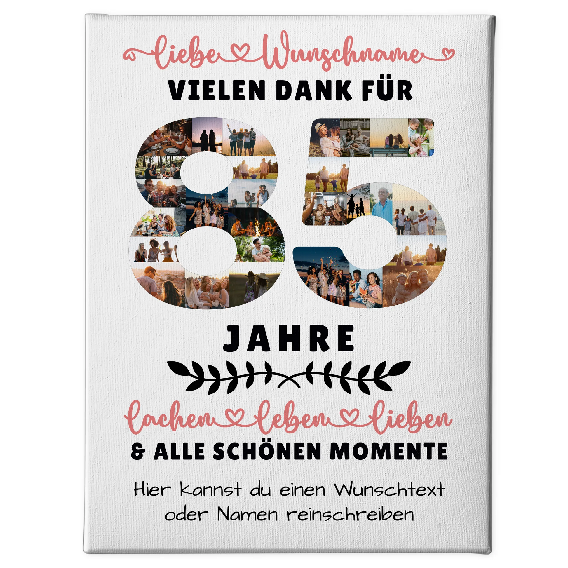Personalisierte Leinwand 85 Geburtstag Für Opa Oma Mama & Papa 1