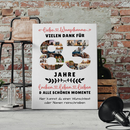 Personalisierte Leinwand 83 Geburtstag Für Opa Oma Papa & Mama 4