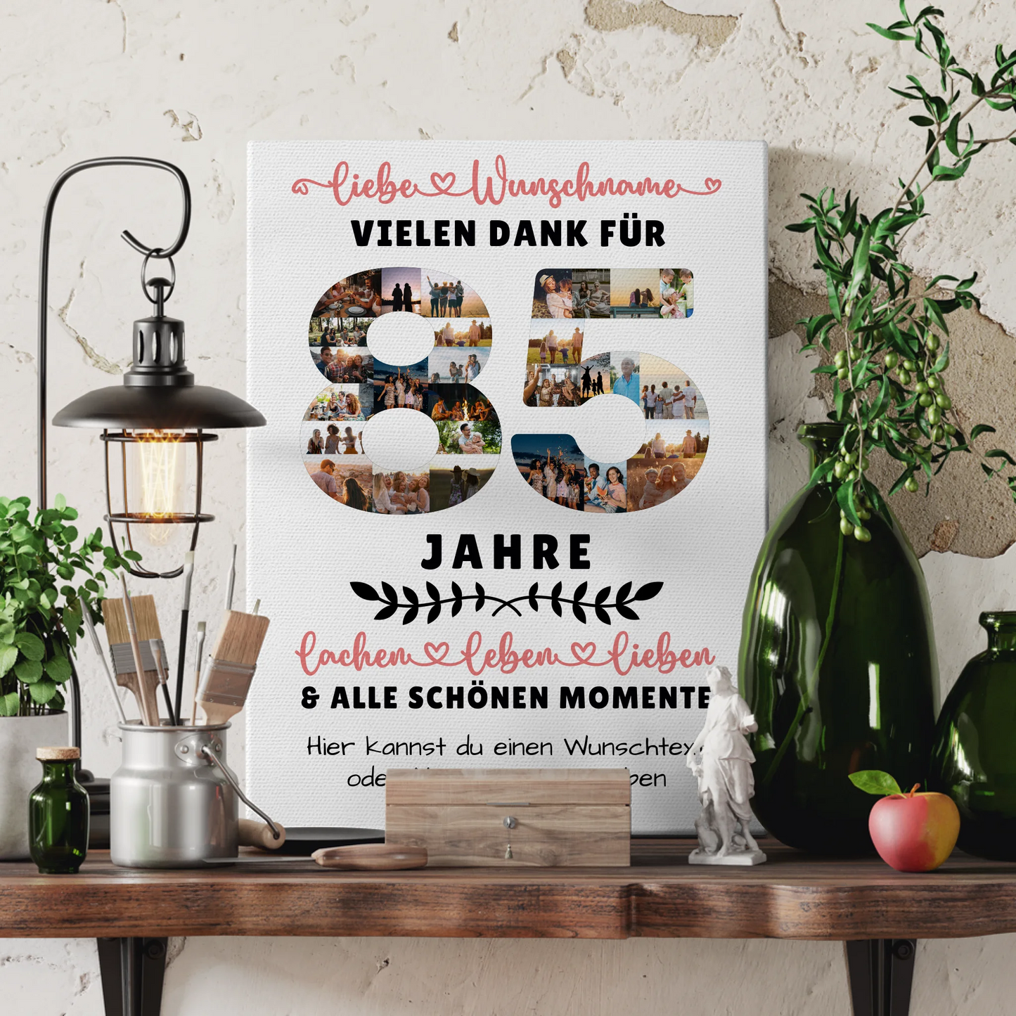 Personalisierte Leinwand 85 Geburtstag Für Opa Oma Mama & Papa 3