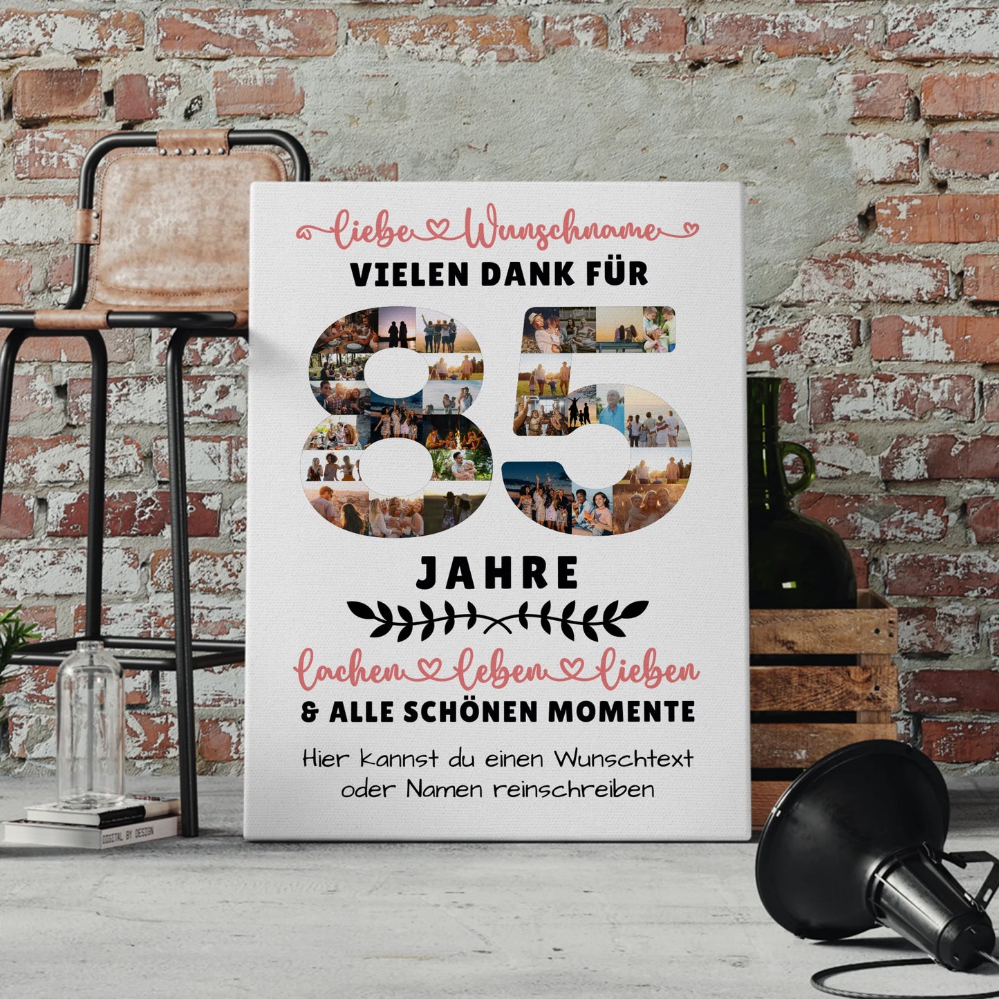 Personalisierte Leinwand 85 Geburtstag Für Opa Oma Mama & Papa 4