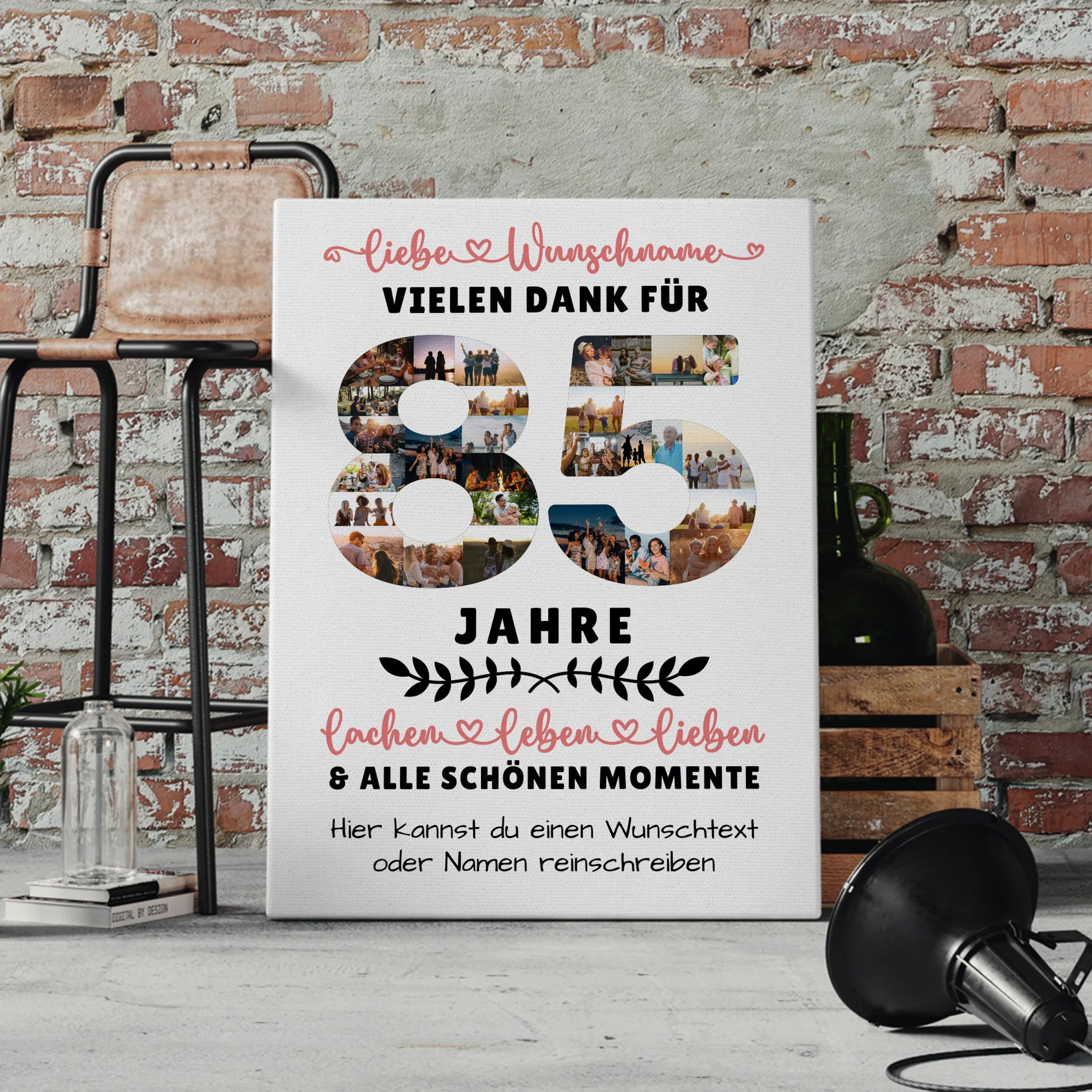 Personalisierte Leinwand 85 Geburtstag Für Opa Oma Mama & Papa 4