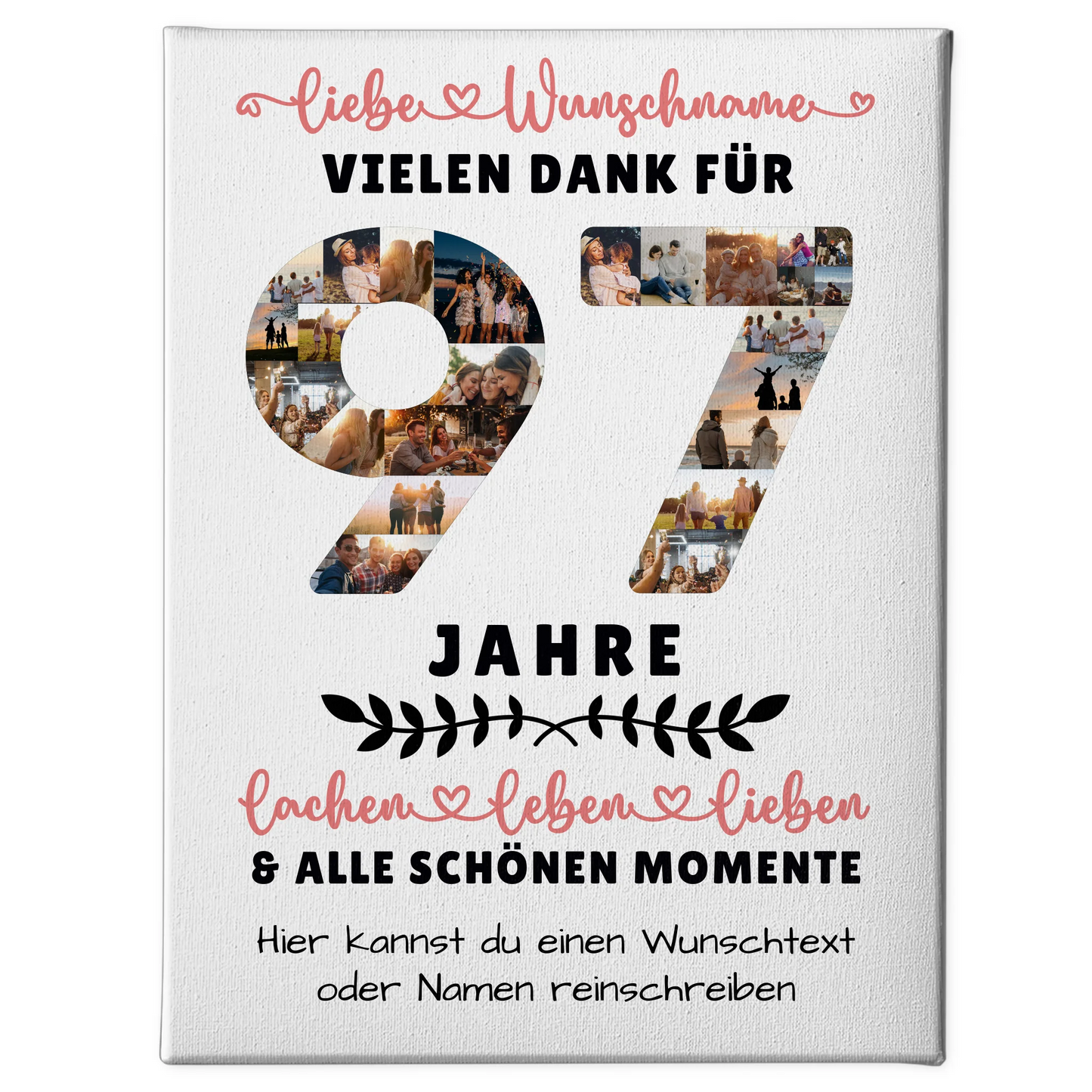 Personalisierte Leinwand 97 Geburtstag Für Opa Oma Mama & Papa 1