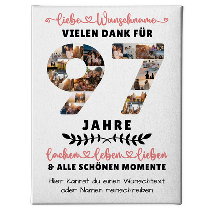 Personalisierte Leinwand 97 Geburtstag Für Opa Oma Mama & Papa 1
