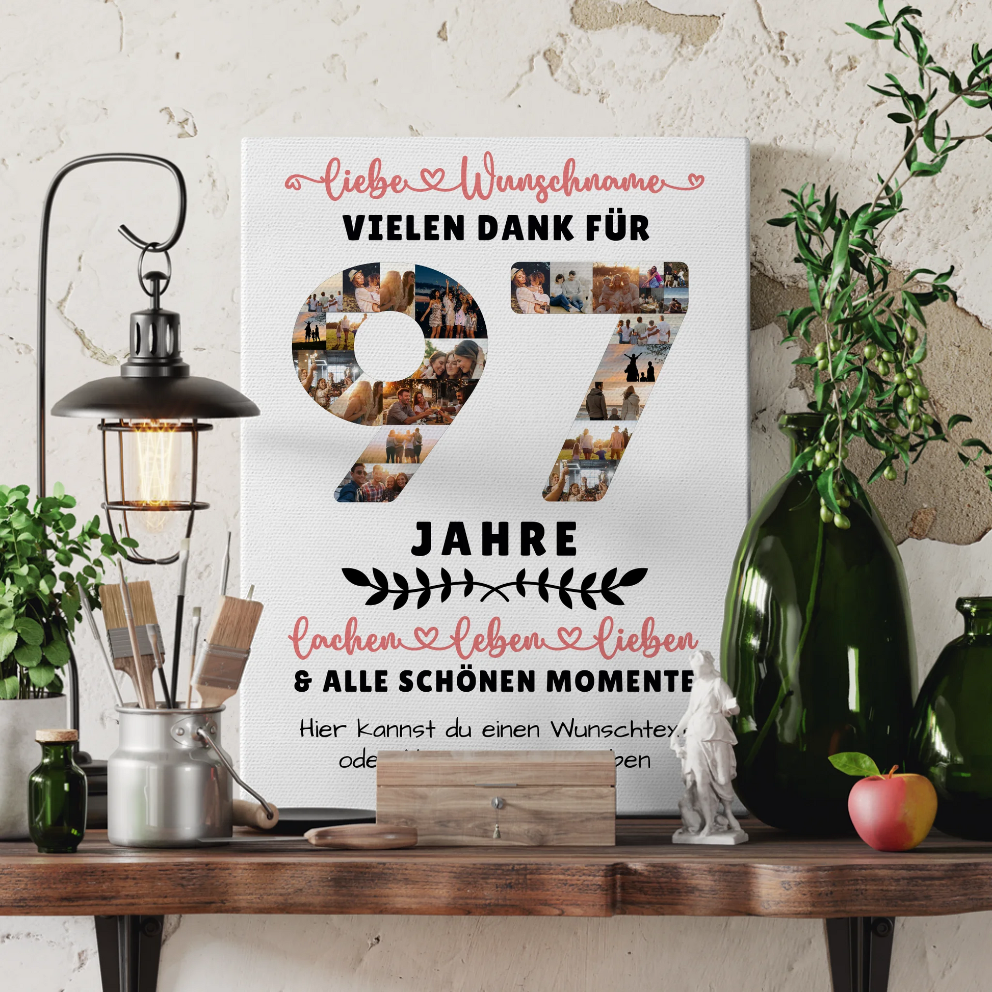 Personalisierte Leinwand 97 Geburtstag Für Opa Oma Mama & Papa 3