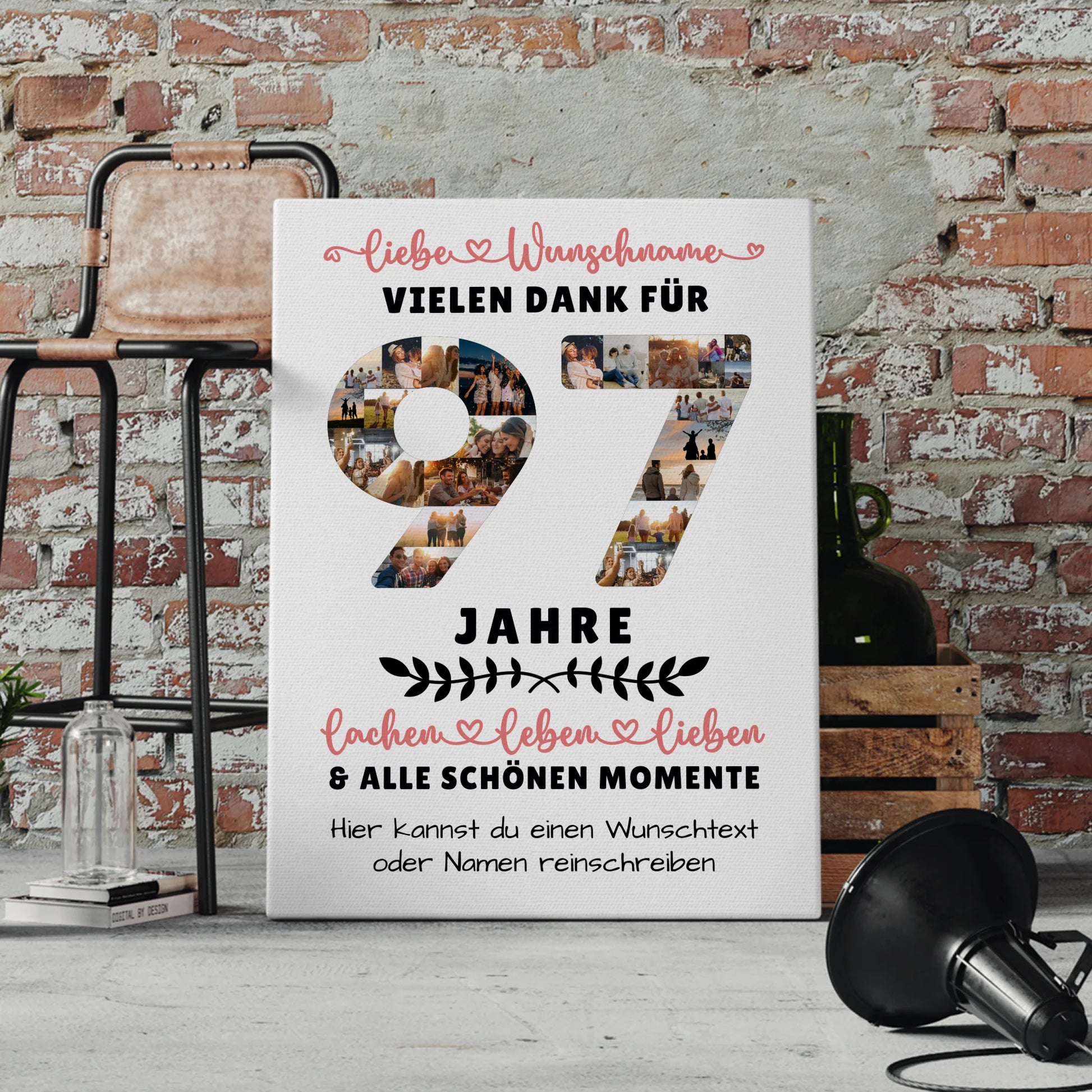 Personalisierte Leinwand 97 Geburtstag Für Opa Oma Mama & Papa 4