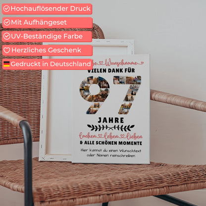 Personalisierte Leinwand 97 Geburtstag Für Opa Oma Mama & Papa 5