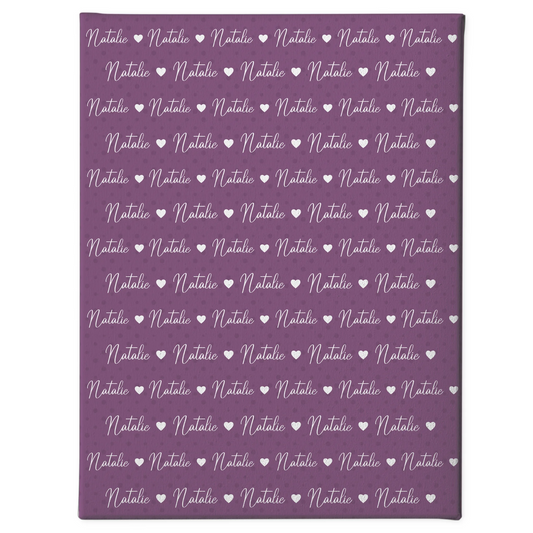 Baby Leinwand Baby Leinwand mit Namen Rotlila 1