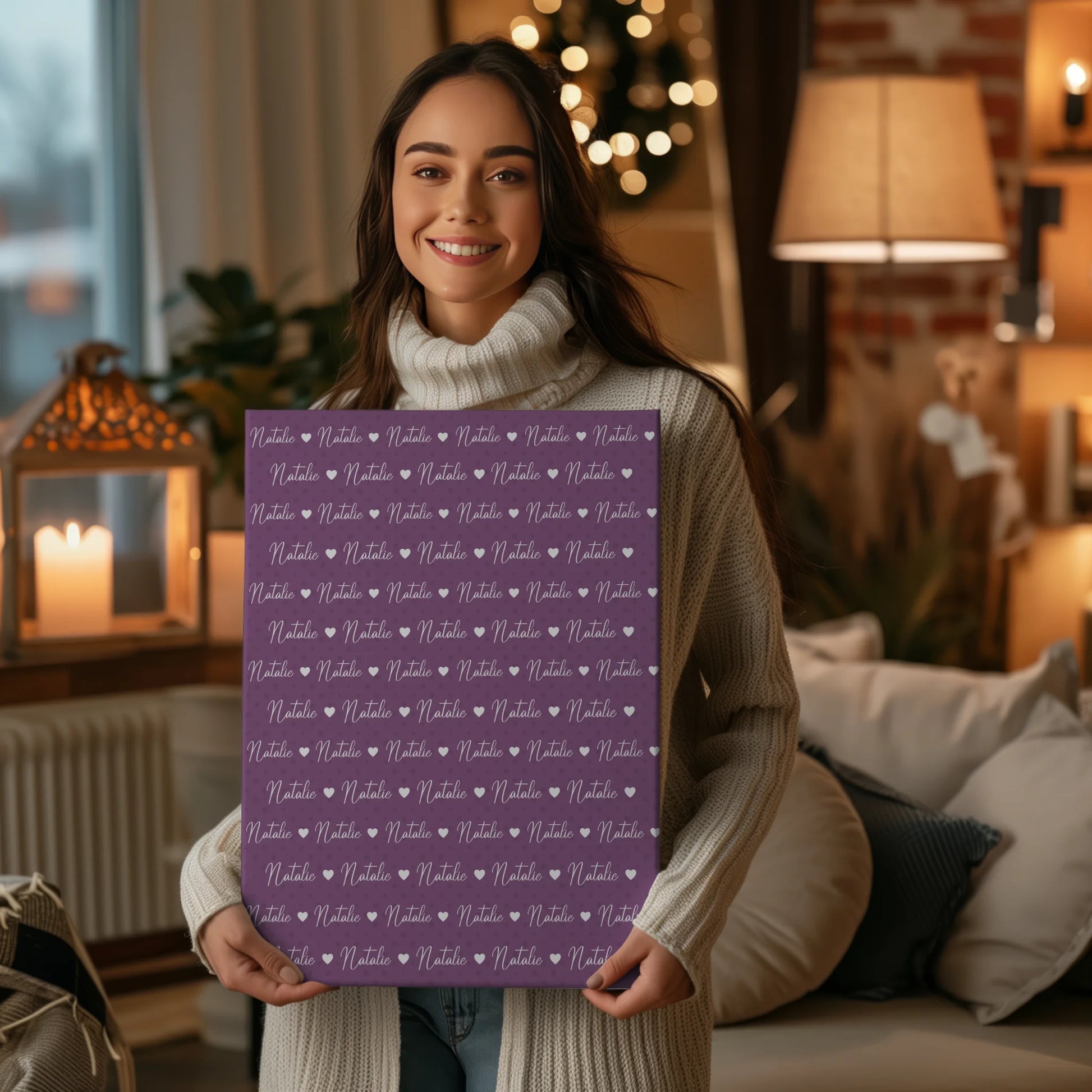 Baby Leinwand Baby Leinwand mit Namen Rotlila 2