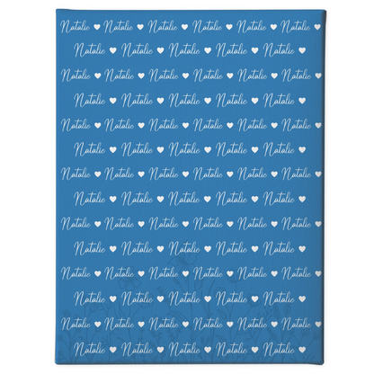 Baby Leinwand mit Namen Leinwand Lichtblau 1