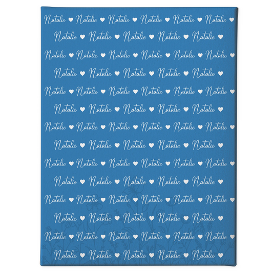 Baby Leinwand mit Namen Leinwand Lichtblau 1