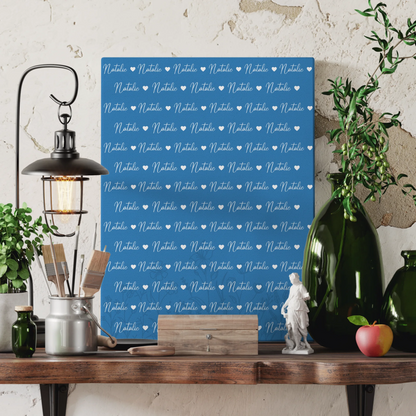 Baby Leinwand mit Namen Leinwand Lichtblau 3