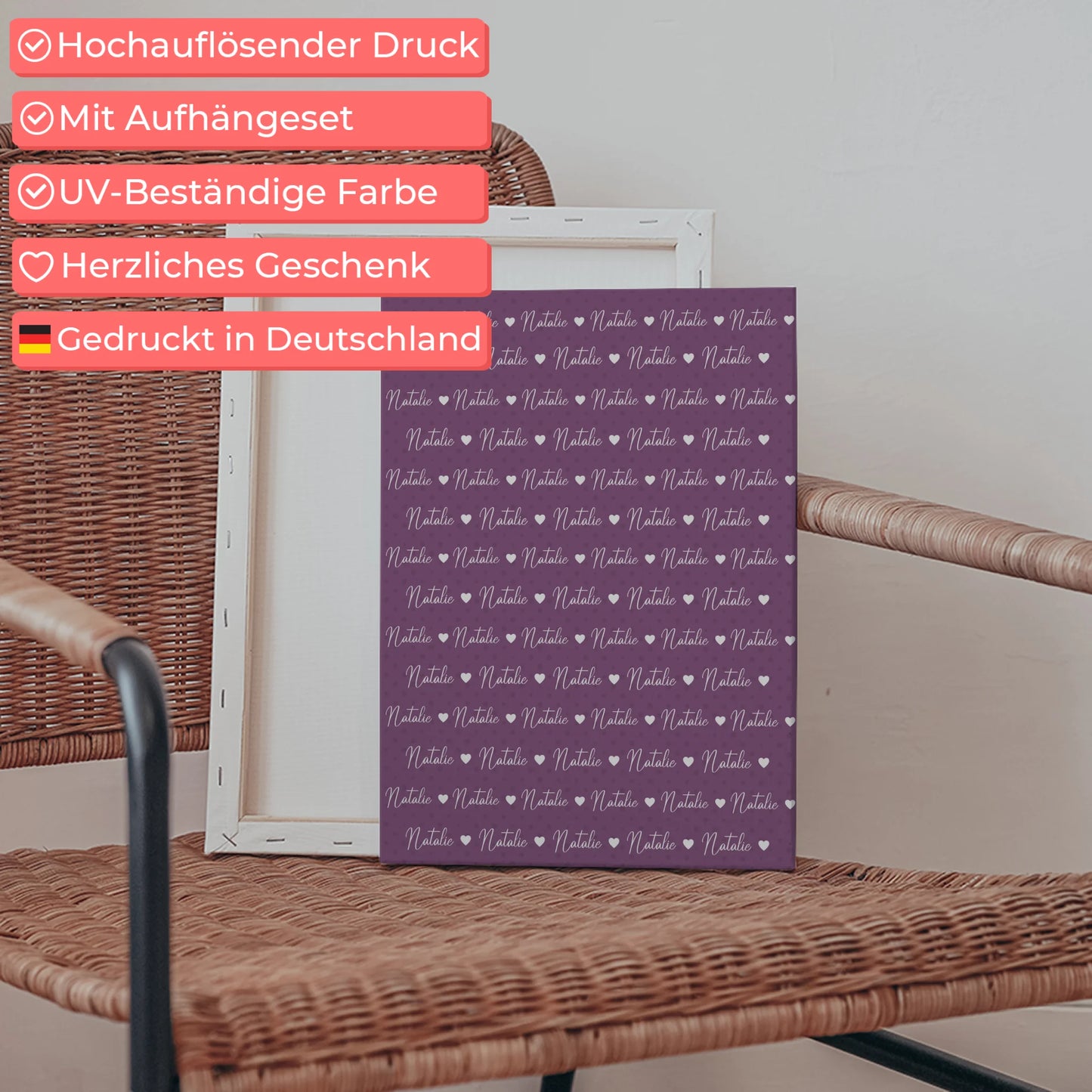 Baby Leinwand Baby Leinwand mit Namen Rotlila 5