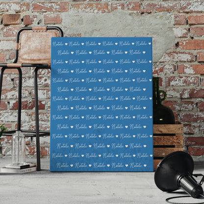 Baby Leinwand mit Namen Leinwand Lichtblau 4