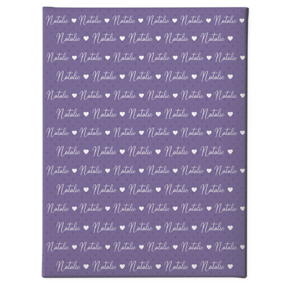 Baby Leinwand mit Name Leinwand Perlviolett 1