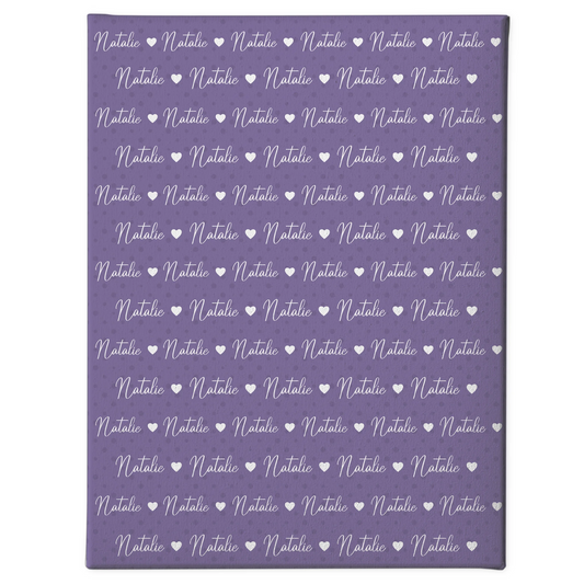 Baby Leinwand mit Name Leinwand Perlviolett 1