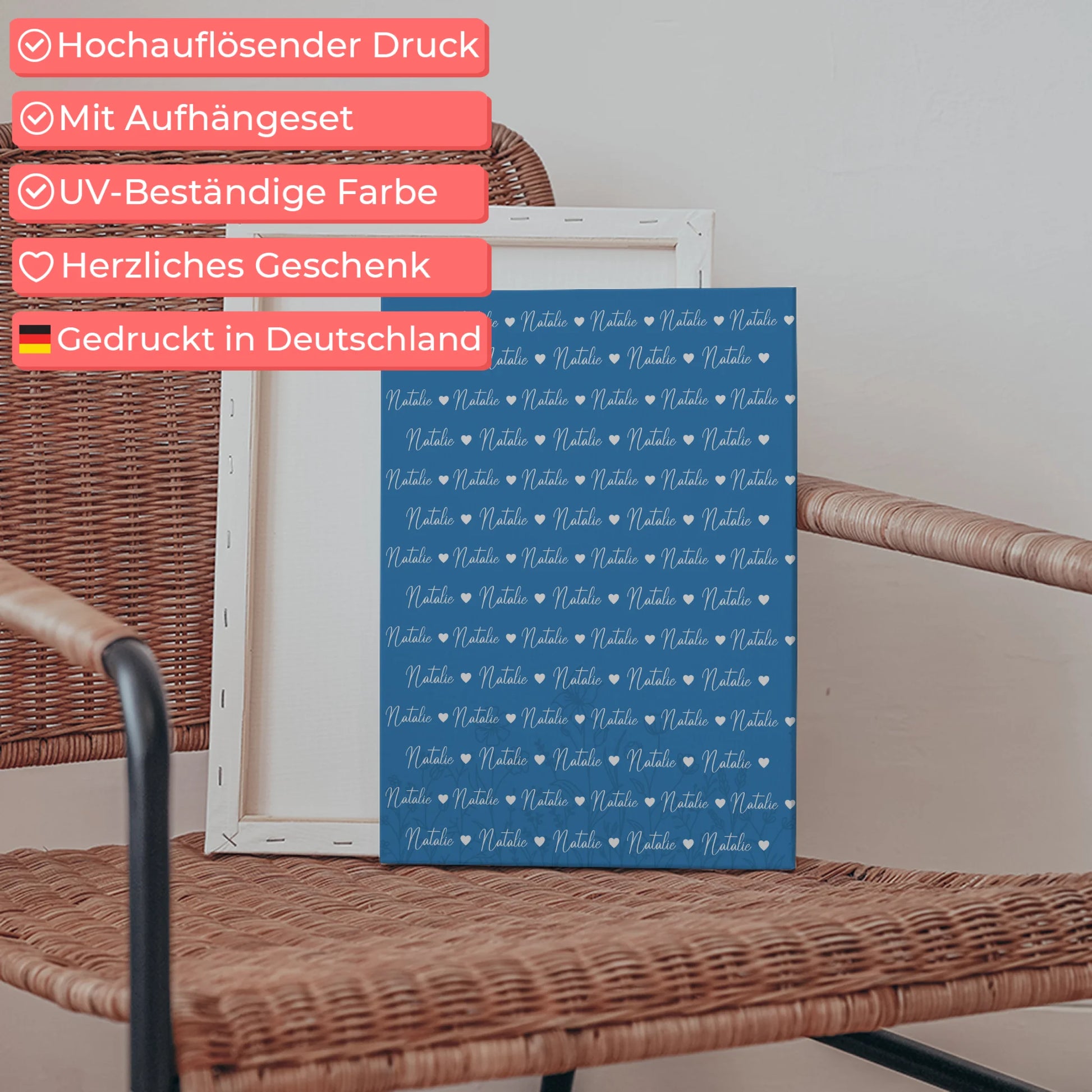 Baby Leinwand mit Namen Leinwand Lichtblau 5