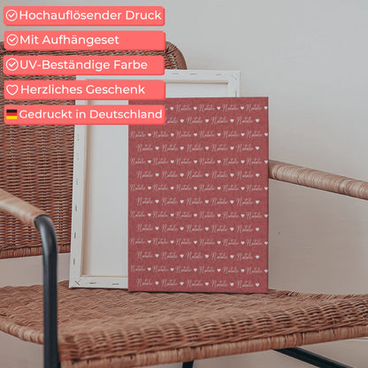 Personalisierte Leinwand Mit Namen Altrosa 5