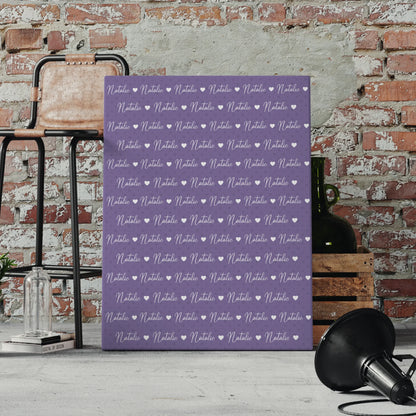 Baby Leinwand mit Name Leinwand Perlviolett 4