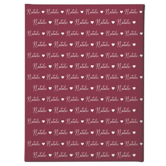 Personalisierte Kinder Leinwand Leinwand mit Namen Rotviolett 1