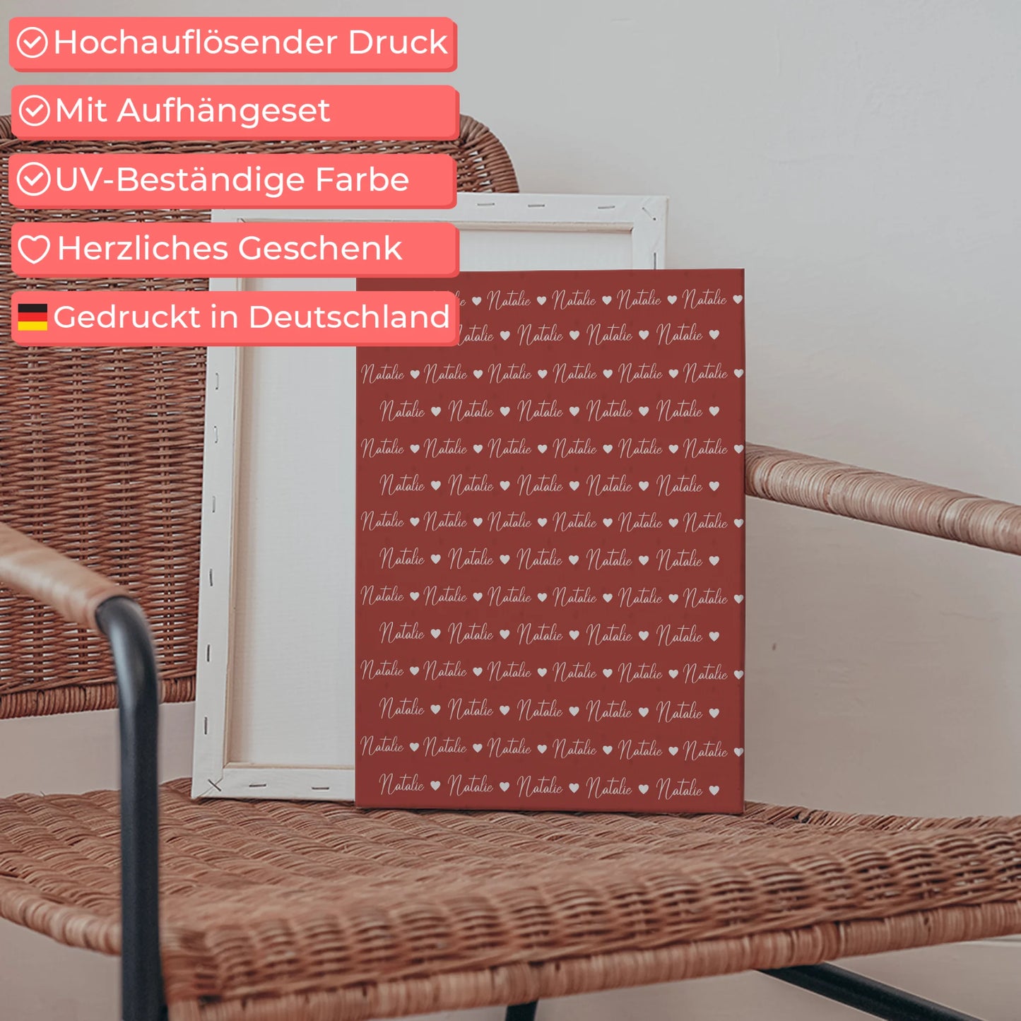 Kinder Leinwand Mit Namen Perlrosa 5