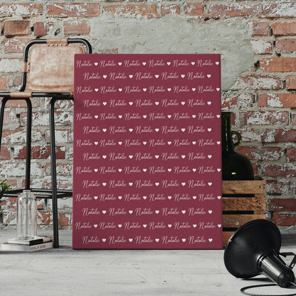 Personalisierte Kinder Leinwand Leinwand mit Namen Rotviolett 4