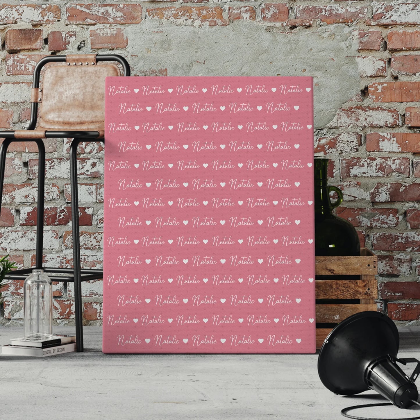 Leinwand mit Namen Kinder Leinwand Hellrosa 4