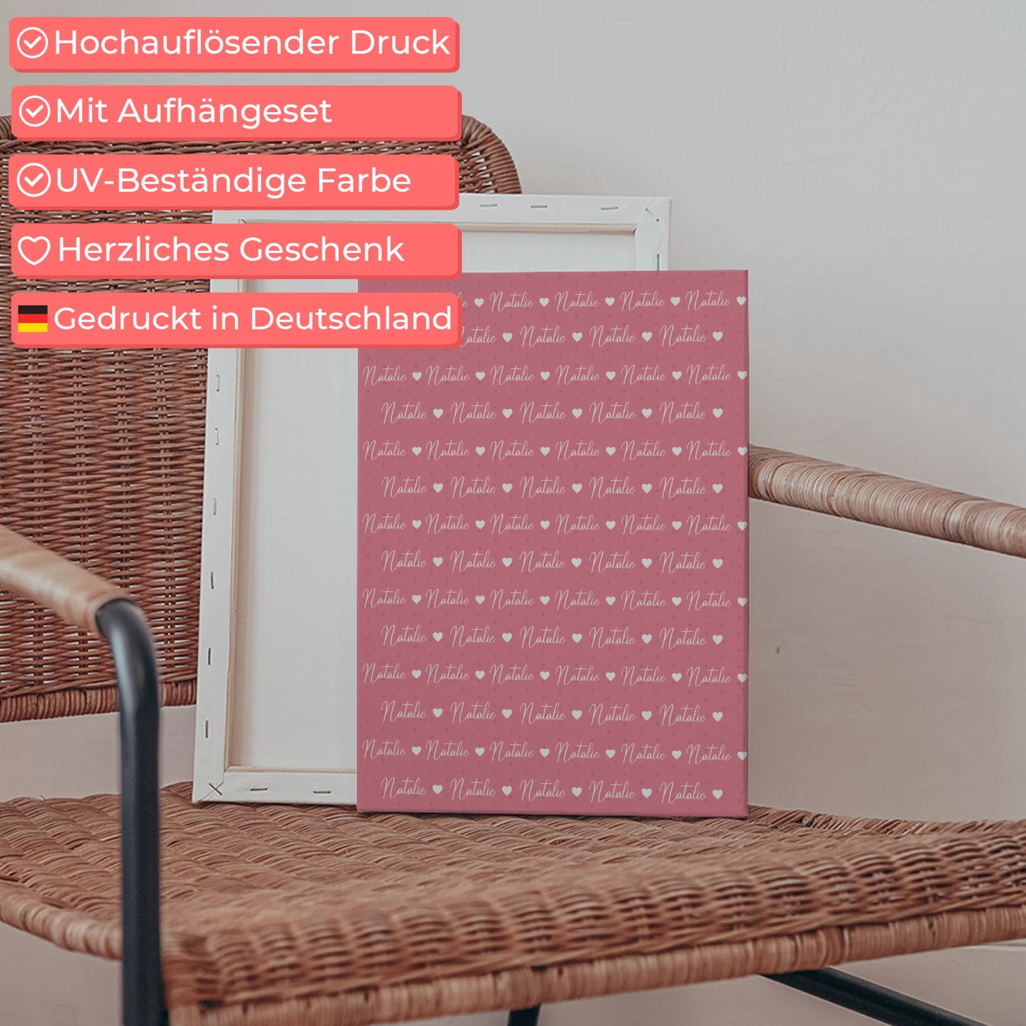 Leinwand mit Namen Kinder Leinwand Hellrosa 5