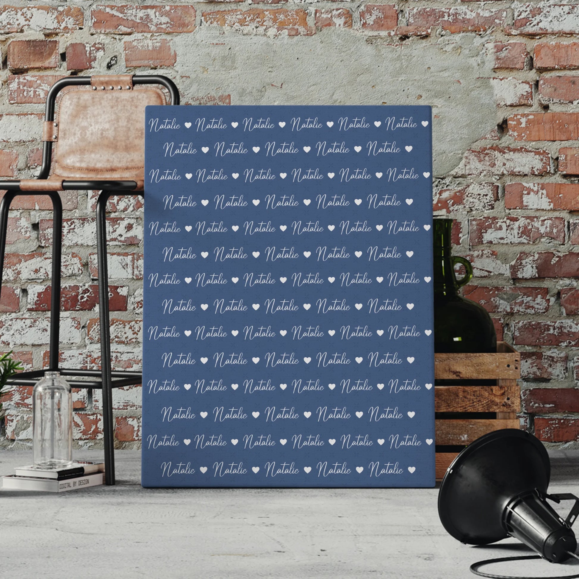 Personalisierte Leinwand mit Namen Kinder Leinwand Fernblau 4