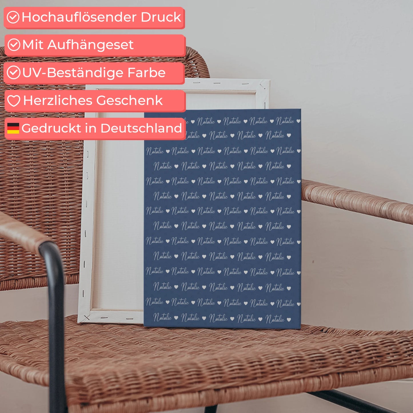 Personalisierte Leinwand mit Namen Kinder Leinwand Fernblau 5