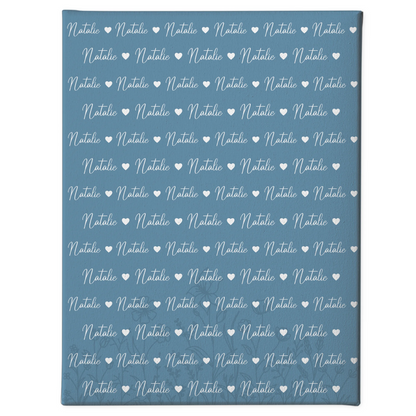 Personalisierte Kinder Leinwand Leinwand mit Namen Pastellblau 1