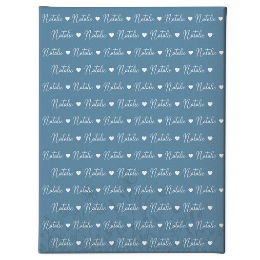 Personalisierte Kinder Leinwand Leinwand mit Namen Pastellblau 1