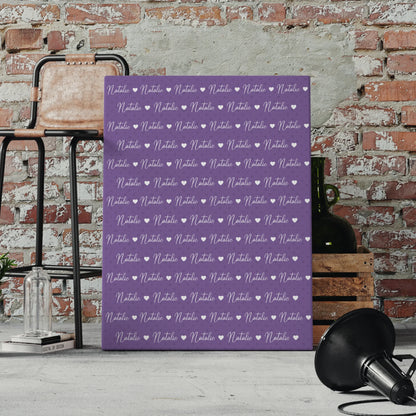 Kinder Leinwand mit Namen Leinwand Blaulila 4